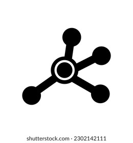 Isolated molecule icon. Chemistry element. Editable color. EPS vector file