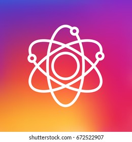 Isolated Molecule Outline Symbol On Clean Background. Vector Atom Element In Trendy Style.