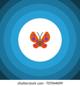Isolated Monarch Flat Icon. Moth Vector Element Can Be Used For Butterfly, Monarch, Moth Design Concept.