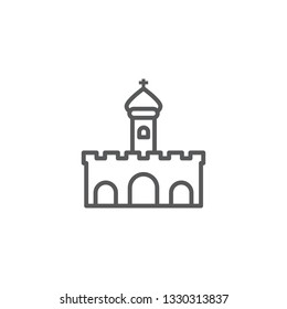 Isolated monastery icon line symbol on clean background. Vector church element in trendy style.