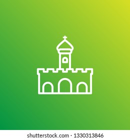 Isolated monastery icon line symbol on clean background. Vector church element in trendy style.