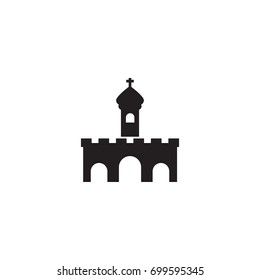 Isolated Monastery Icon Symbol On Clean Background. Vector Church Element In Trendy Style.