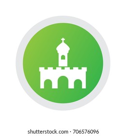 Isolated Monastery Icon Symbol On Clean Background. Vector Church Element In Trendy Style.