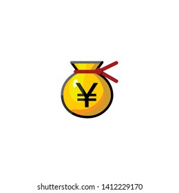 Isolated Money Bag Vector Icon, Emoji, Emoticon