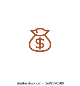 Isolated Money Bag Vector Icon, Emoji, Emoticon