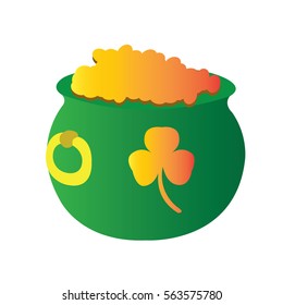 Isolated money pot with golden coins, Vector illustration