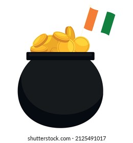 Isolated Money Pot Icon Flat Design Vector