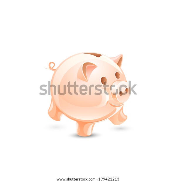 Isolated Moneybox Pig On White Background Stock Vector - 