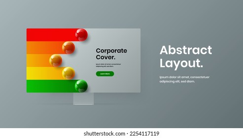 Isolated monitor mockup web banner template. Abstract site screen design vector layout.