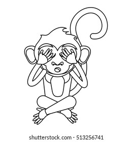 Isolated monkey cartoon design