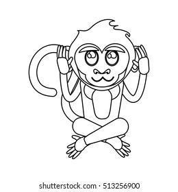 Isolated monkey cartoon design