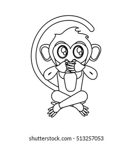 Isolated monkey cartoon design