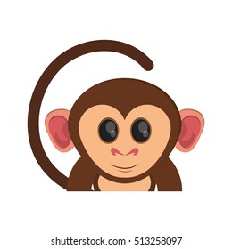 Isolated monkey cartoon design