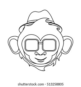 Isolated monkey cartoon design