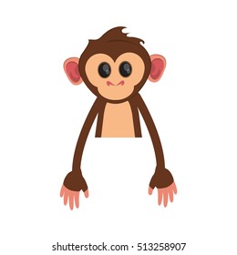 Isolated monkey cartoon design