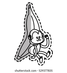 Isolated monkey cartoon design