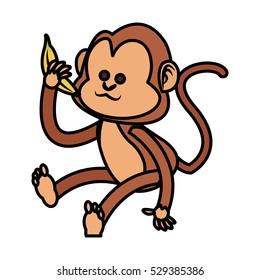 Isolated monkey cartoon design