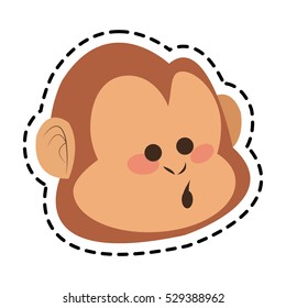 Isolated monkey cartoon design