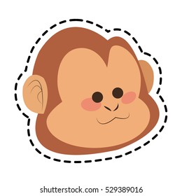 Isolated monkey cartoon design