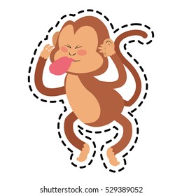 Isolated monkey cartoon design