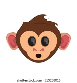 Isolated monkey cartoon face design