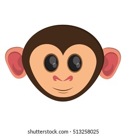 Isolated monkey cartoon face design