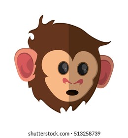 Isolated monkey cartoon face design