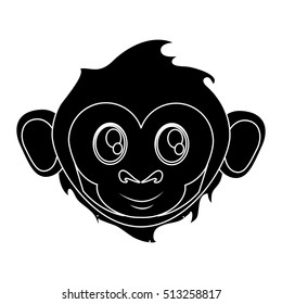Isolated monkey cartoon face design