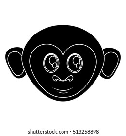 Isolated monkey cartoon face design