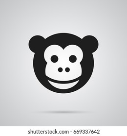 Isolated Monkey Icon Symbol On Clean Background. Vector Ape Element In Trendy Style.