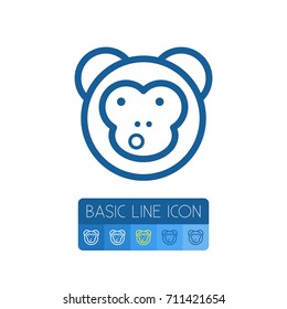 Isolated Monkey Outline. Ape Vector Element Can Be Used For Monkey, Ape, Baboon Design Concept.