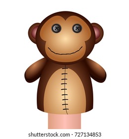 Isolated monkey puppet on a white background, Vector illustration