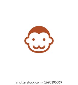 Isolated Monkey Vector Icon, Emoji, Emoticon