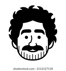 Einziger monochromer Avatar eines Mannes, Vektorgrafik