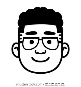 avatar monocromo aislado de un hombre Ilustración vectorial