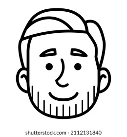 avatar monocromo aislado de un hombre Ilustración vectorial