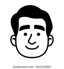 avatar monocromo aislado de un hombre Ilustración vectorial