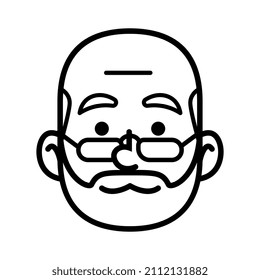avatar monocromo aislado de un hombre Ilustración vectorial