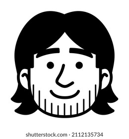 Isolated monochrome avatar of a man Vector illustration