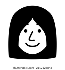 Vatar monocromo aislado de una mujer Ilustración vectorial