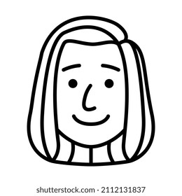 Vatar monocromo aislado de una mujer Ilustración vectorial