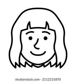 Vatar monocromo aislado de una mujer Ilustración vectorial