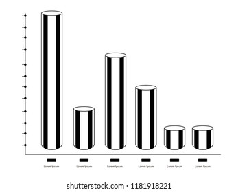 Isolated monochrome business graph. Vector illustration design