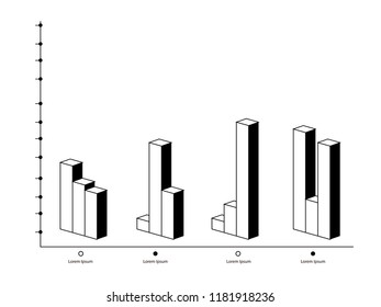 Isolated monochrome business graph. Vector illustration design