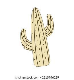 Isolated monochrome cactus Flat Design Vector