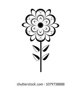 Isolated monochrome flower icon