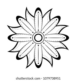 Isolated monochrome flower icon