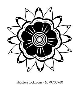 Isolated monochrome flower icon