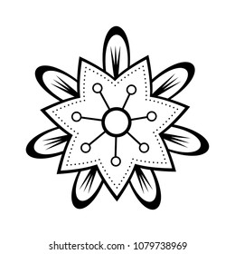 Isolated monochrome flower icon