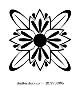 Isolated monochrome flower icon
